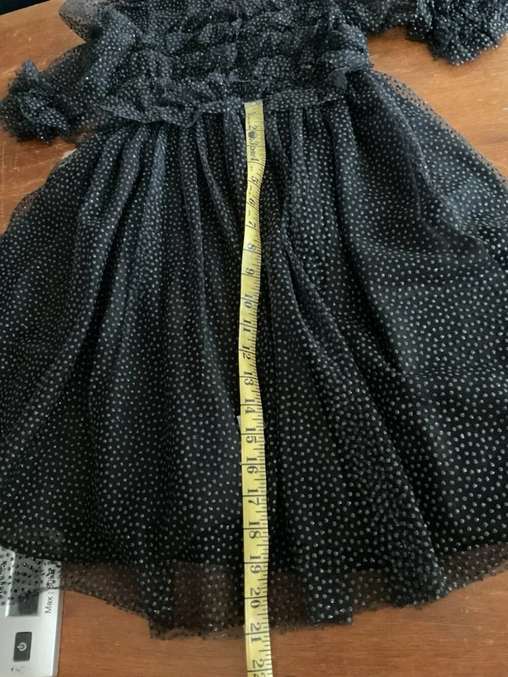Patachou Girls Polka dot Tulle Dress Black Party Special Occasion Size 8 Years